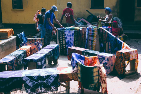 Traditional Adire Cloth Dyeing